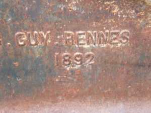 Inscription 
sur le cot� du 
2�me canon