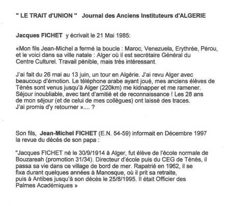 Jacques FICHET
Jean-Michel FICHET