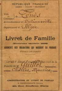 livret de famille 
de Maurice GUILLET