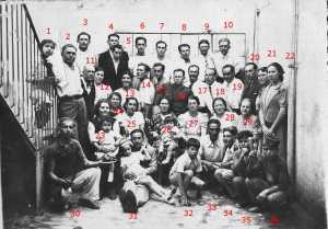 3- Lucien ALBENTOSA
4- Hyacinthe ALBENTOSA
5- ASSANTO p�re de Liliane Lubrano 
6- LAMARQUE Lulu
8- Jean SINTES
10- Athanace(Tanacio) BANOS
12-Henriette ALBENTOSA
13-Georgette PEREZ
17-Baptiste Perez
21-Viviane ALBENTOSA
22-Louisette BANOS  
23-Mme PERES boulang�re
avec Yvon sur les genoux
24-Evangeline BANOS 
25-LAMARQUE Paulette 
27-LAMARQUE m�re
28-Odette BANOS
29-Francine GAYS
31-l'enfant Simone PEREZ ?