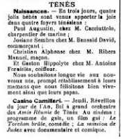Journal "Le Progr�s"
du 31 D�cembre 1931
----
Naissance de :
Paul CACCIUTTOLO
Josiane BENSA�D
Christiane RIBERA
Gaston FORNIELES