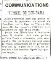 F�vrier 1916
----
Percement du tunnel de Bou-Bara
sur la route Orl�ansville / T�n�s