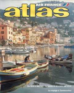 Fran�ois LUBRANO
sur son bateau dans la rade
de Villefranche 
en couverture de la brochure
d'Air France remise � bord 
des avions courant 1987