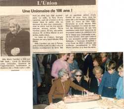 1985
Marie CAMILLERI 106 ans
----
Xavi�re LASSUS
Marie CAMILLERI
Germaine MANSION 