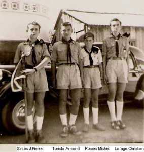 Scouts dans les ann�es 195x
----
SINTES JP
TUESTA Armand
Michel ROMEO
Christian LAFAGE